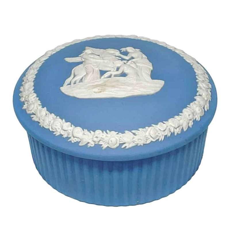 Wedgwood Jasperware Light Blue Pegasus Covered Jar