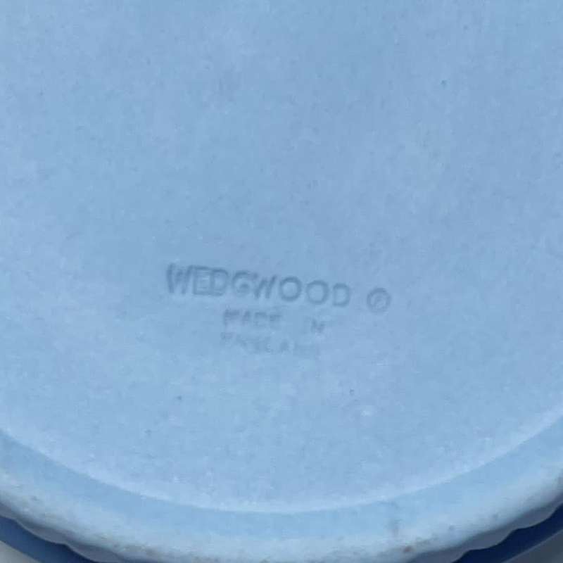 Wedgwood Jasperware Light Blue Seated Angel Covered Bowl