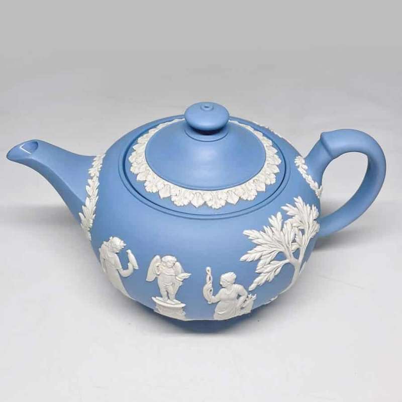 Wedgwood Light Blue Jasper Maidens Tea Pot