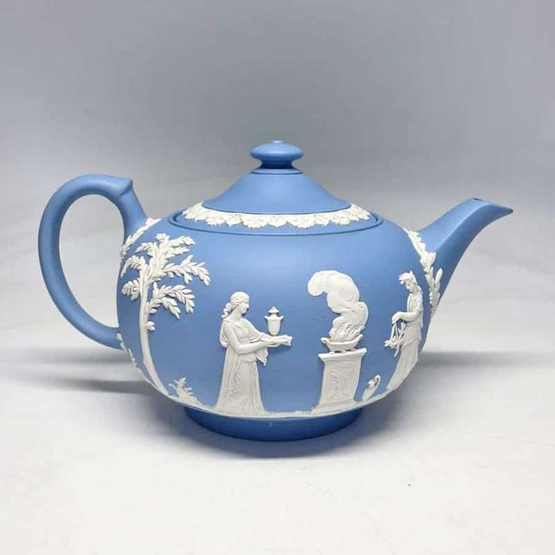 Wedgwood Light Blue Jasper Maidens Tea Pot