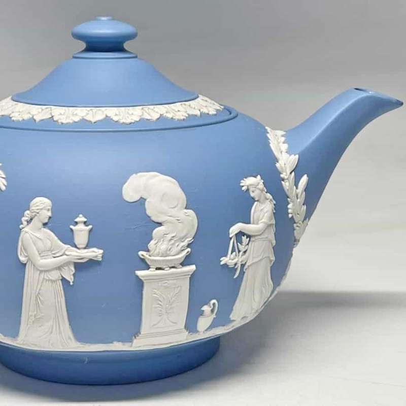 Wedgwood Light Blue Jasper Maidens Tea Pot