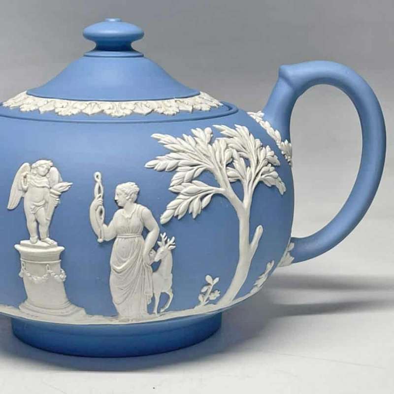 Wedgwood Light Blue Jasper Maidens Tea Pot