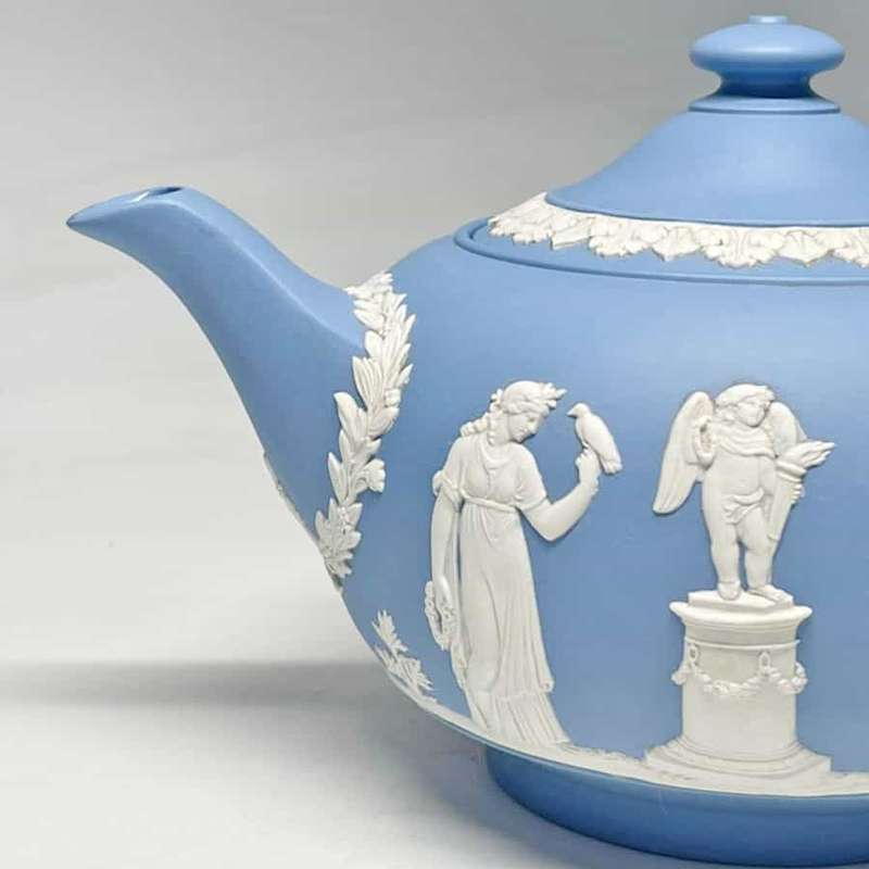 Wedgwood Light Blue Jasper Maidens Tea Pot