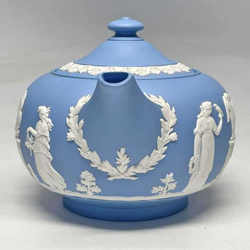 Wedgwood Light Blue Jasper Maidens Tea Pot