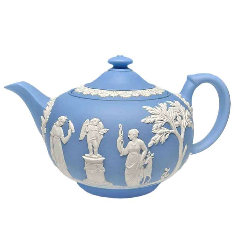 Wedgwood Light Blue Jasper Maidens Tea Pot
