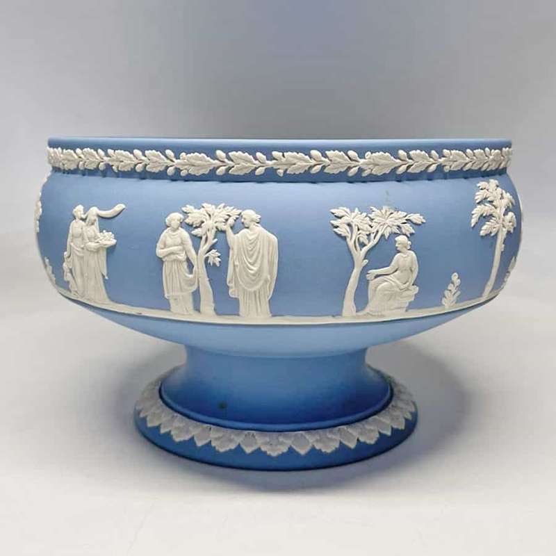 Wedgwood Light Blue Jasperware Pedestal Bowl