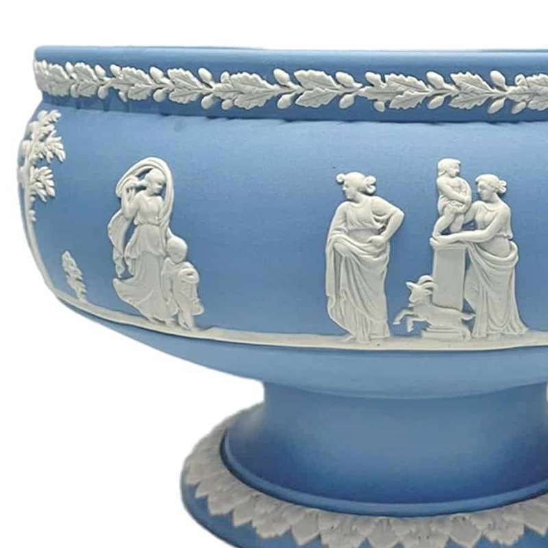 Wedgwood Light Blue Jasperware Pedestal Bowl