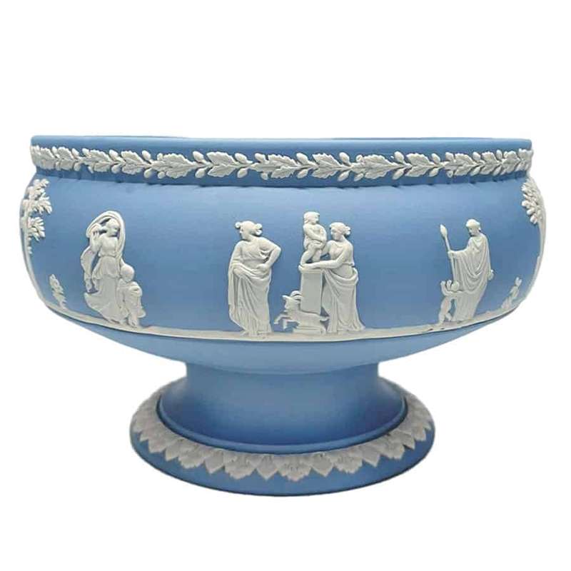 Wedgwood Light Blue Jasperware Pedestal Bowl