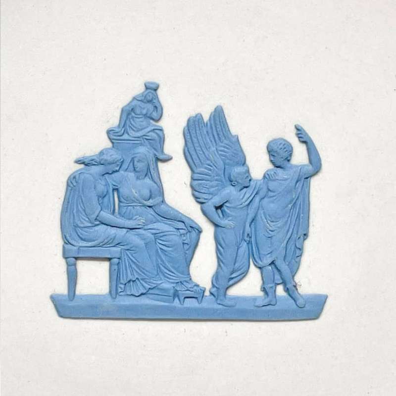 Wedgwood White and  Blue Jasper Ware Plate Angel