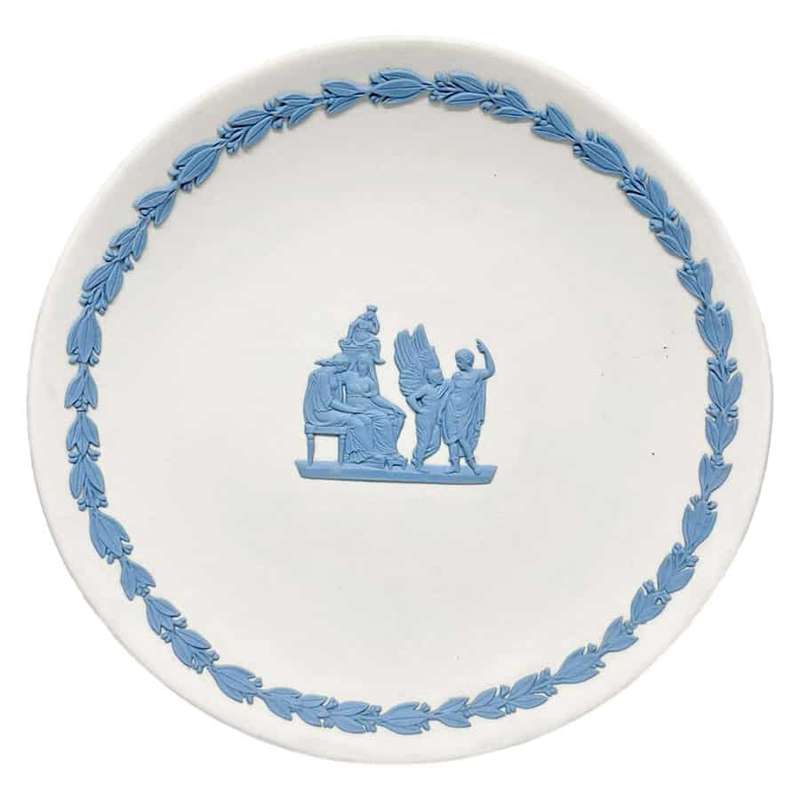 Wedgwood White and  Blue Jasper Ware Plate Angel