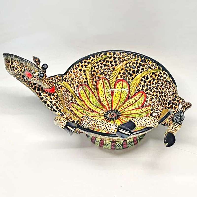 Ardmore Hand Painted Giraffe Bowl 2012