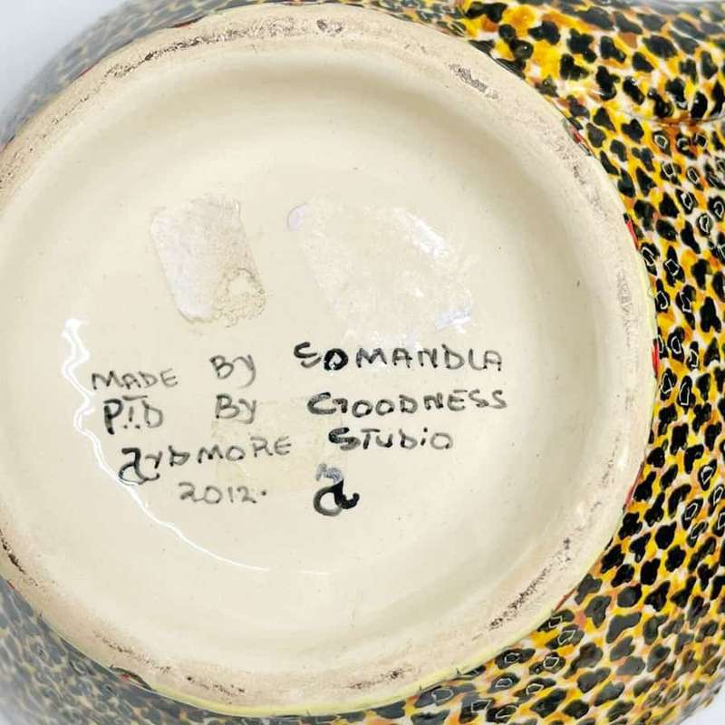 Ardmore Hand Painted Giraffe Bowl 2012
