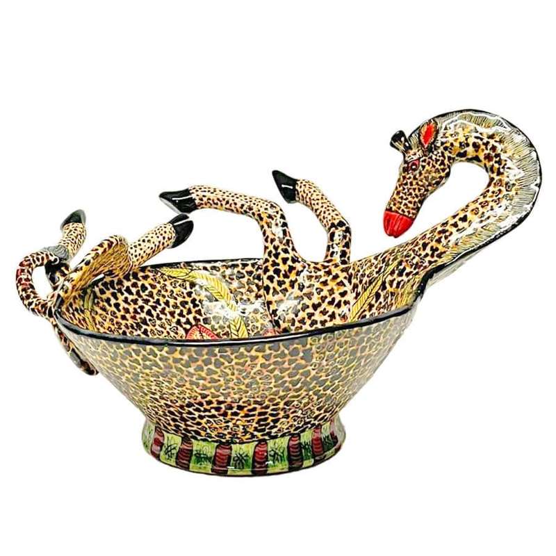 Ardmore Hand Painted Giraffe Bowl 2012