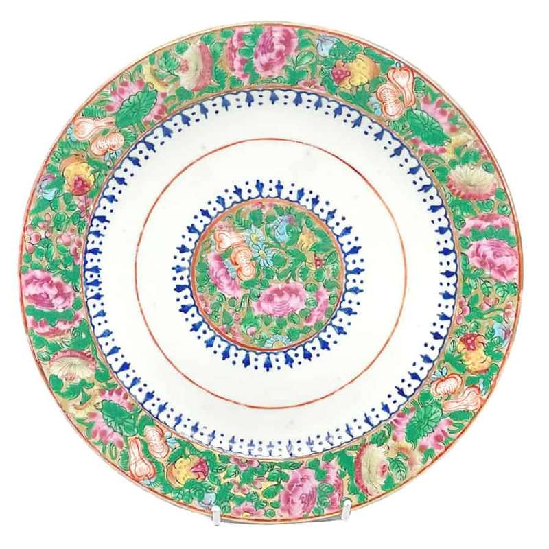 Chinese Rose Medallion Plate Canton Period  19th