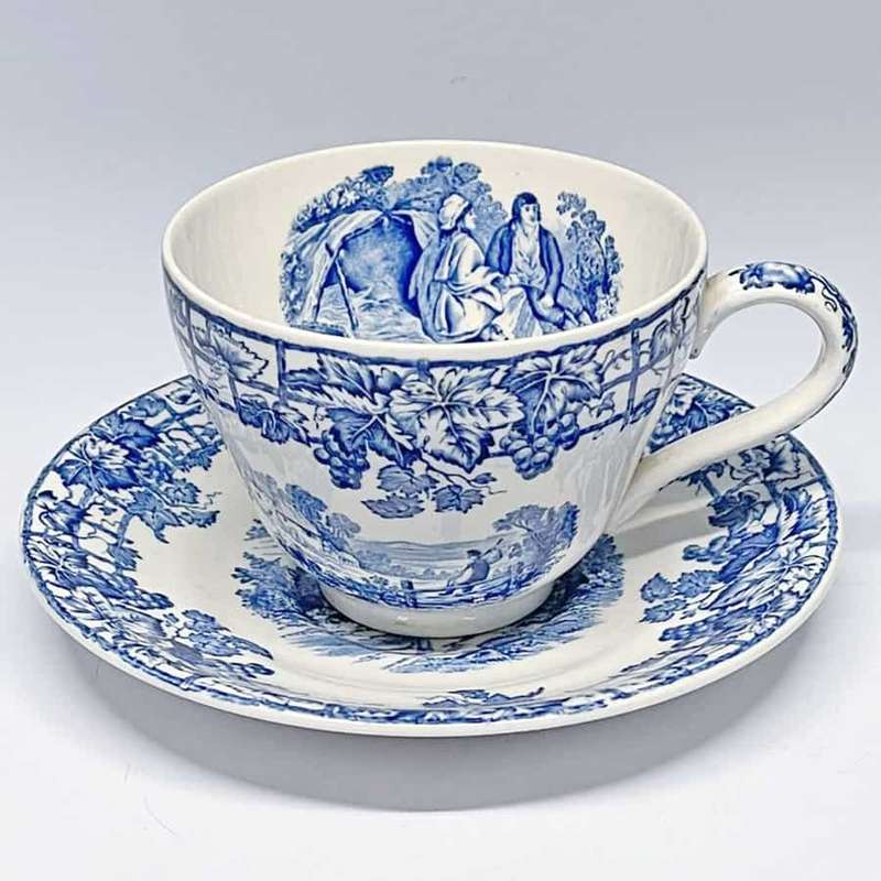 Copeland Spode Blue Byron Breakfast Tea Duo