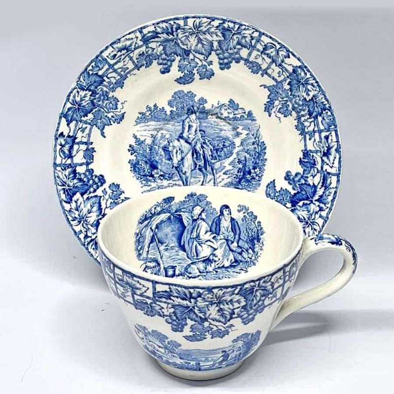 Copeland Spode Blue Byron Breakfast Tea Duo