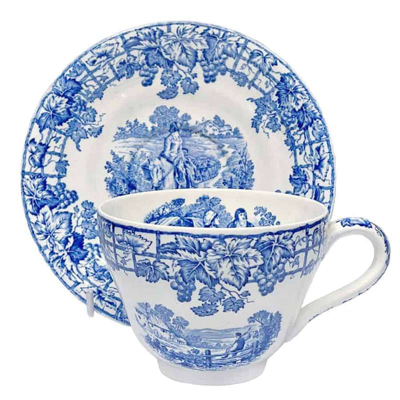 Copeland Spode Blue Byron Breakfast Tea Duo