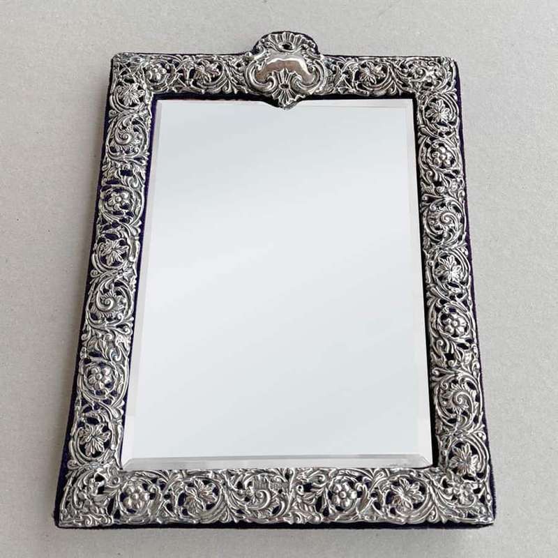 Hallmarked Silver Table Mirror Birmingham 1903