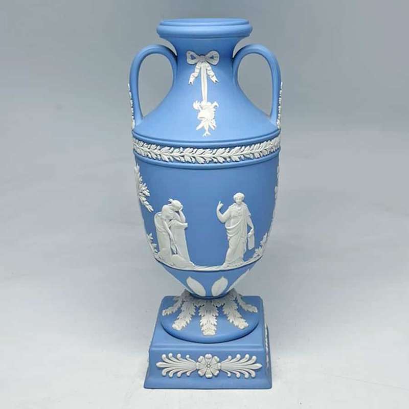 Wedgwood Jasper Ware Urn Vase On Base