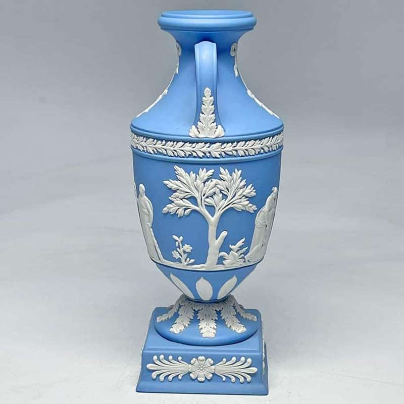 Wedgwood Jasper Ware Urn Vase On Base