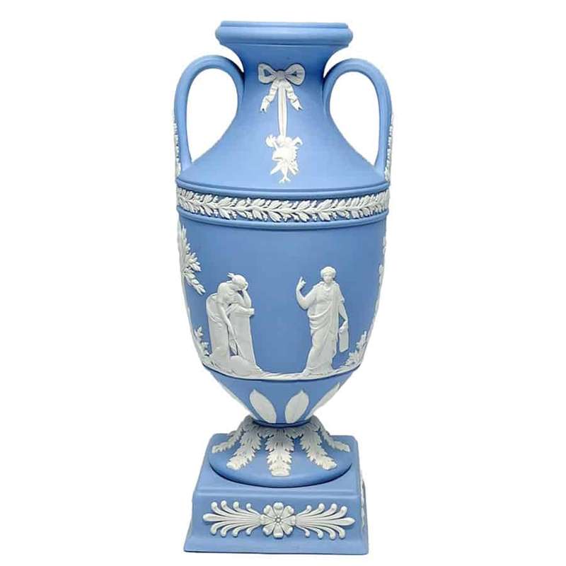 Wedgwood Jasper Ware Urn Vase On Base