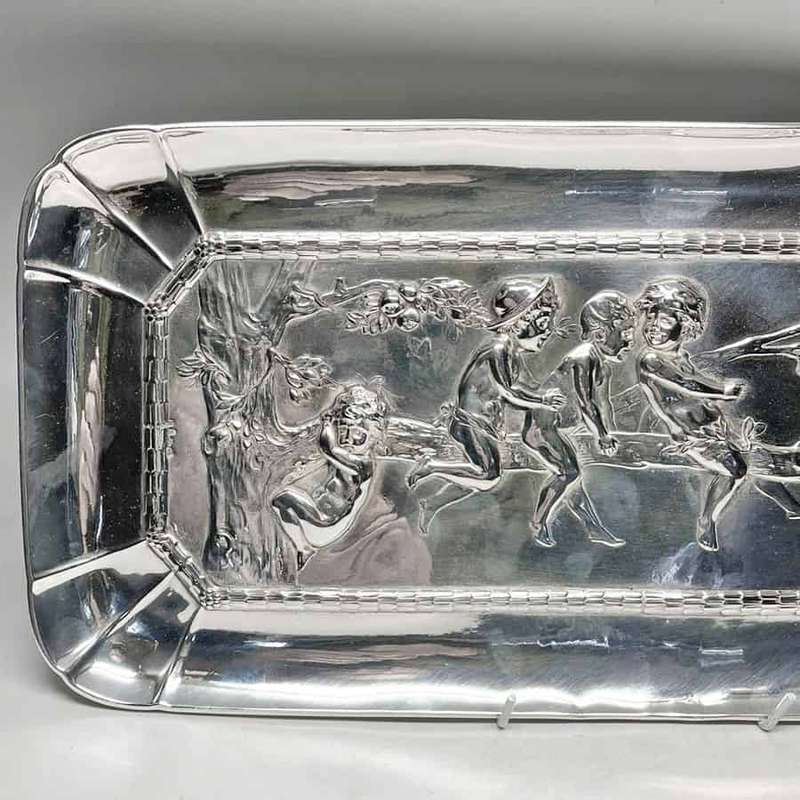 WMF Franz Von Stuck Jugendstil Silver Plated Cherub Wall Plaque