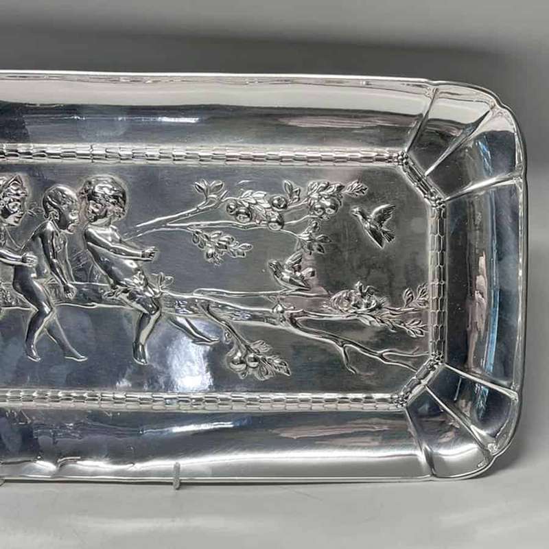 WMF Franz Von Stuck Jugendstil Silver Plated Cherub Wall Plaque