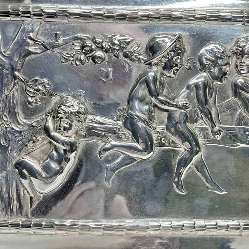 WMF Franz Von Stuck Jugendstil Silver Plated Cherub Wall Plaque