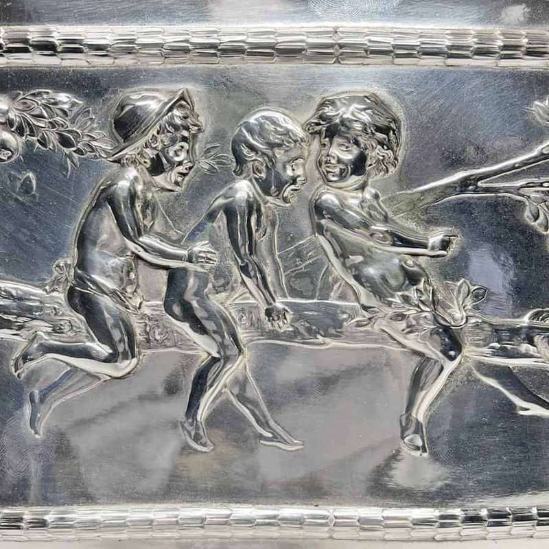 WMF Franz Von Stuck Jugendstil Silver Plated Cherub Wall Plaque