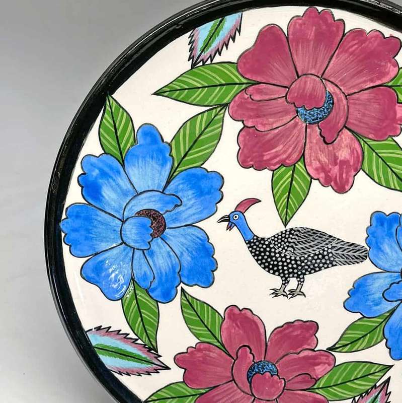 Ardmore Studio Bird and Floral Plate Nishali 1994