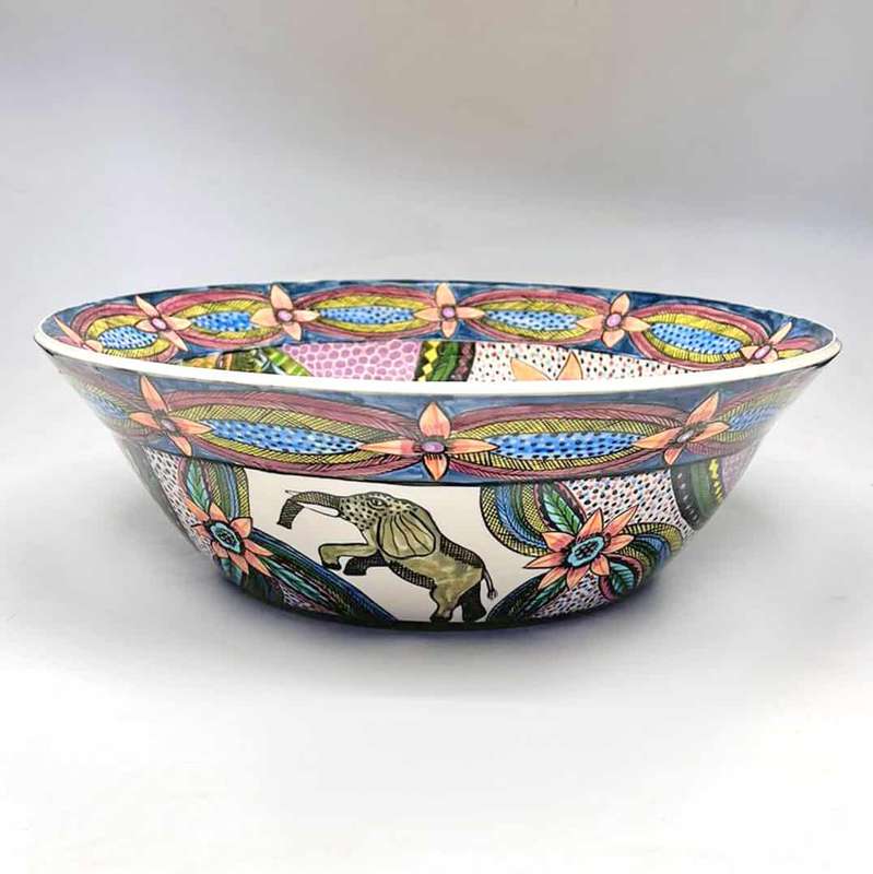 Ardmore Studio Elephant Bowl By Punch 1994