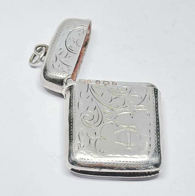 Hallmarked Silver Vesta Case Birmingham 1902