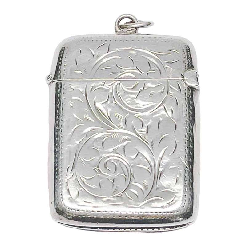 Hallmarked Silver Vesta Case Birmingham 1902