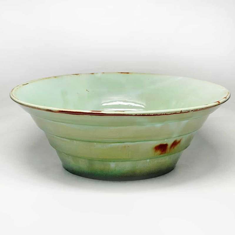 Linnware Celadon Green Ribbed Bowl