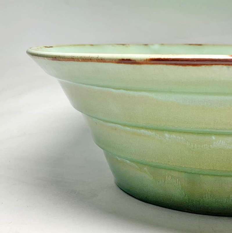 Linnware Celadon Green Ribbed Bowl