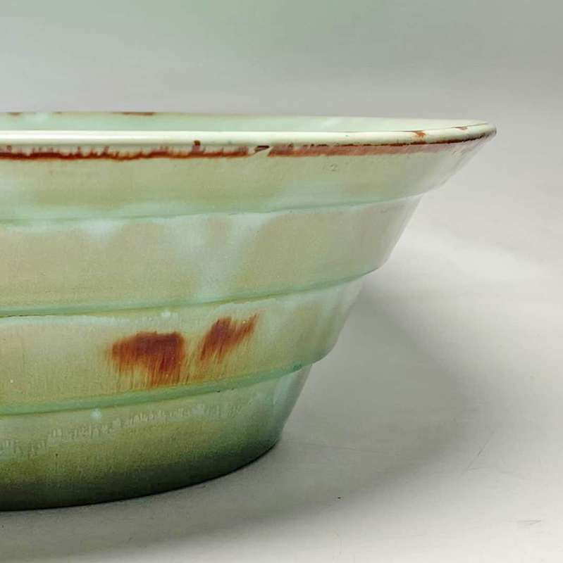 Linnware Celadon Green Ribbed Bowl
