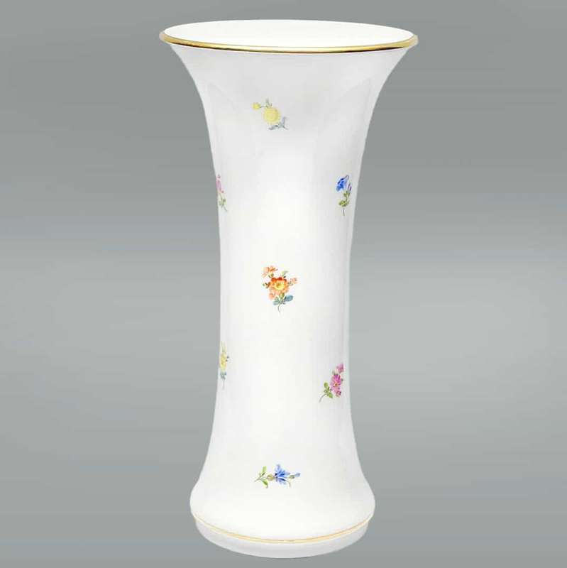 Meissen Vase Hand Painted Flowers 20th