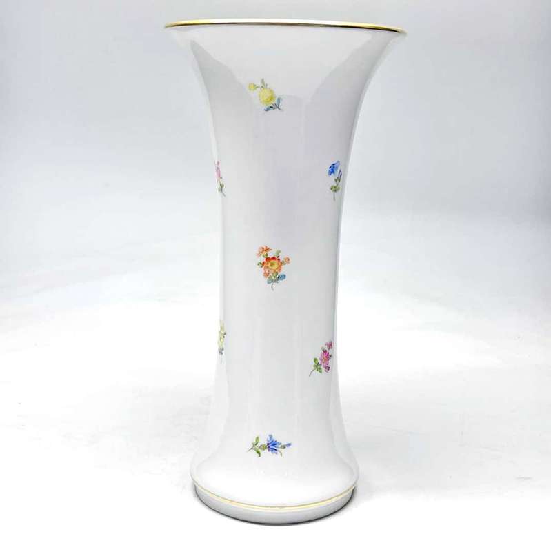Meissen Vase Hand Painted Flowers 20th