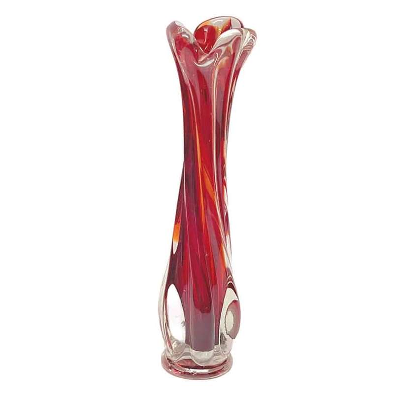 Murano Red Glass Bud Vase