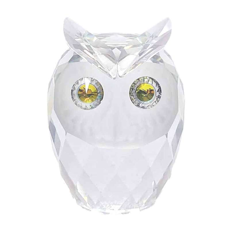 Swarovski Owl Green Eyes Small
