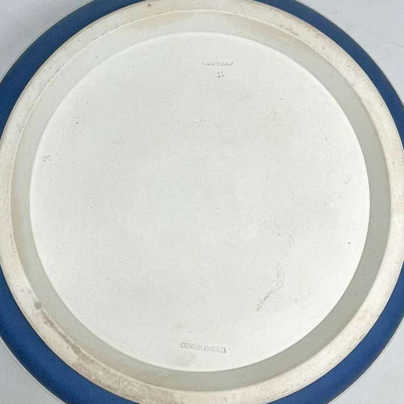 Wedgwood Cobalt Blue Jasperware Silver Plated Rim Maidens Bowl