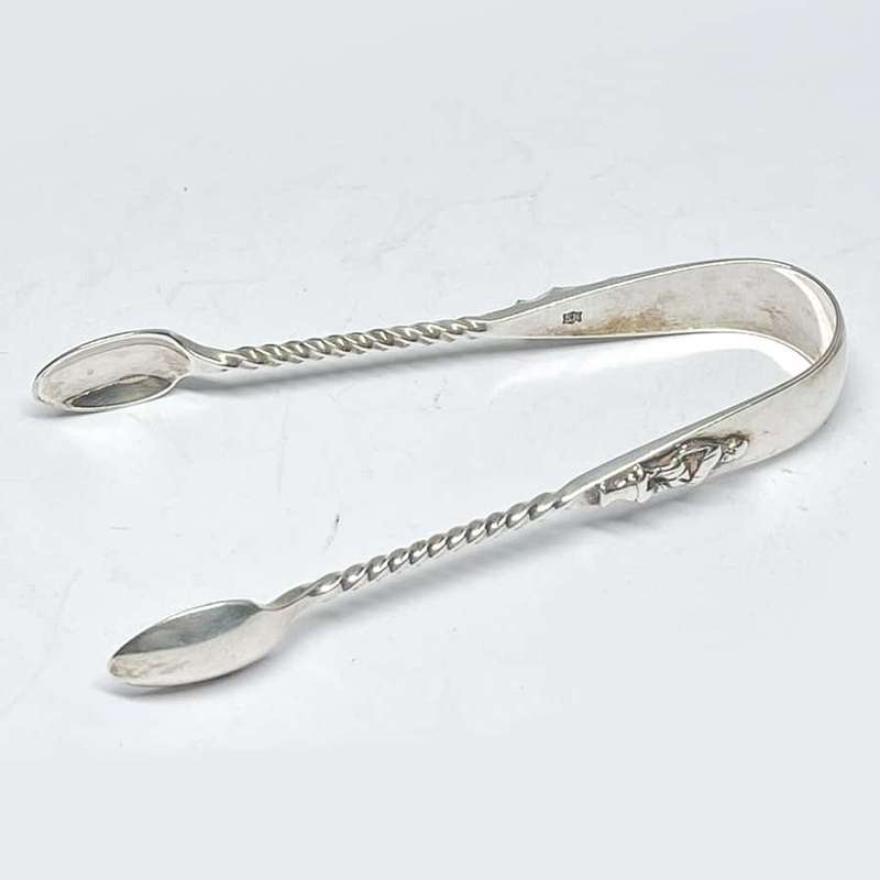 Hallmarked Silver Apostle Sugar Tongs London 1885