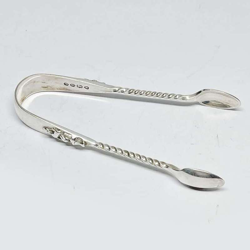 Hallmarked Silver Apostle Sugar Tongs London 1885