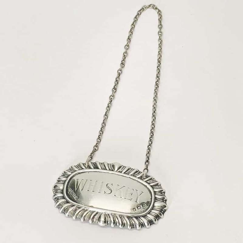 Hallmarked Silver Liquor Whisky Decanter Label