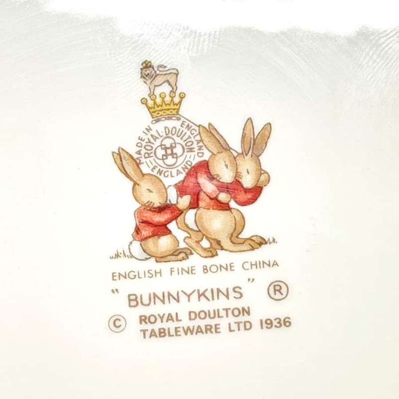 Royal Doulton Bunnykins Duo Playing In The Hay