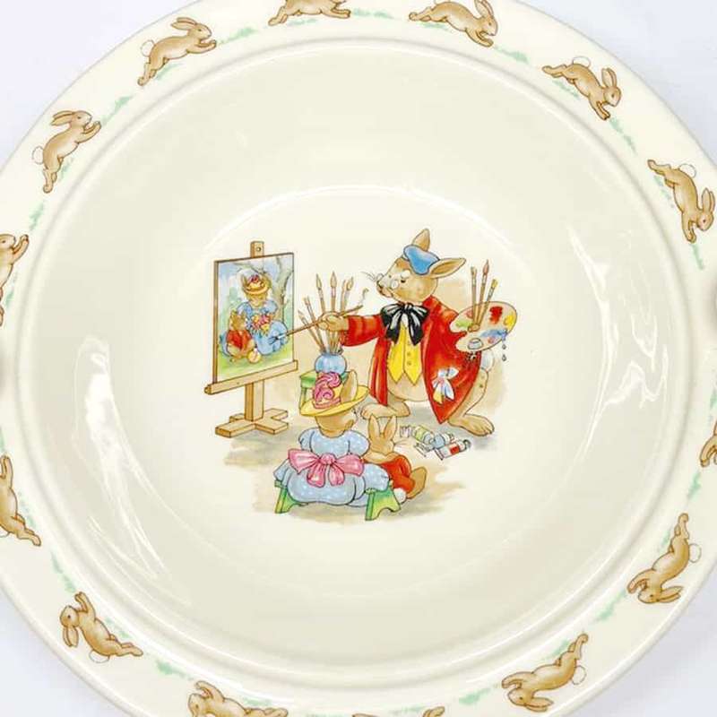 Royal Doulton Bunnykins Portrait Painting Baby Hot Water Porridge Bowl
