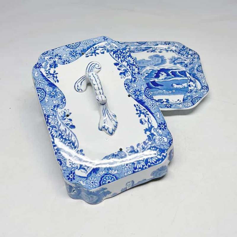 Spode Blue Italian Cheese Dish Blue Marking