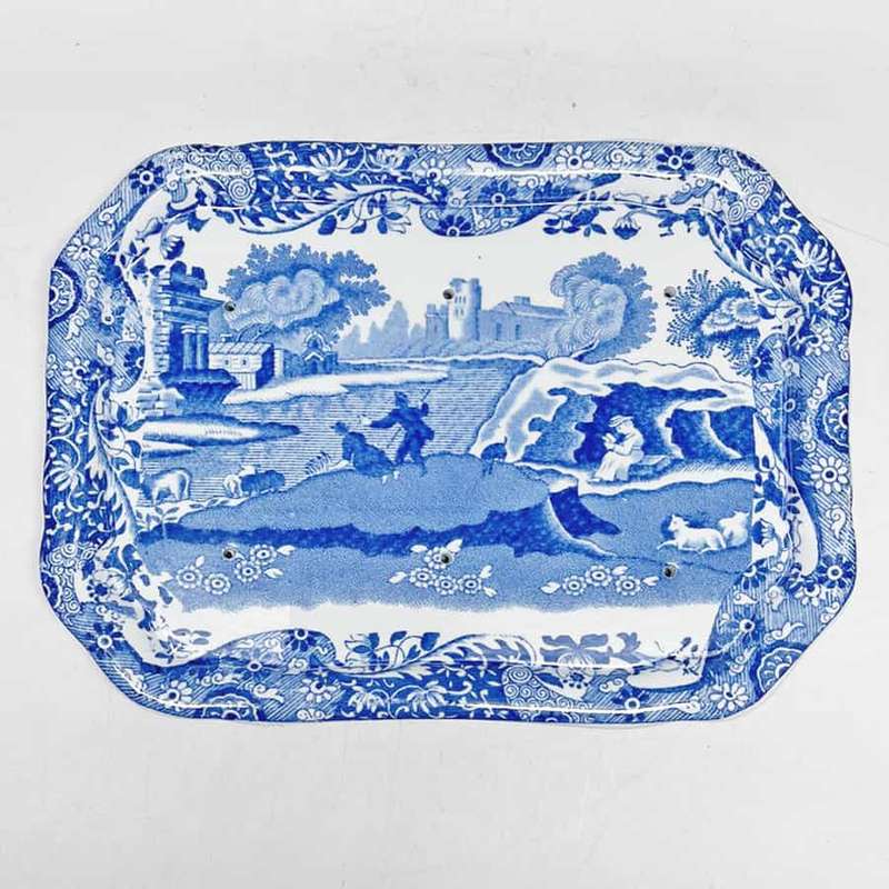Spode Blue Italian Cheese Dish Blue Marking
