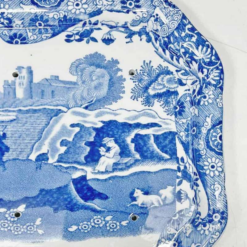 Spode Blue Italian Cheese Dish Blue Marking