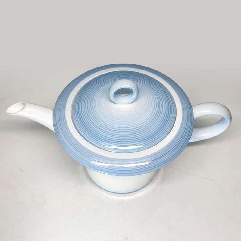 Art Deco Shelley Blue Swirls Pattern Tea Pot